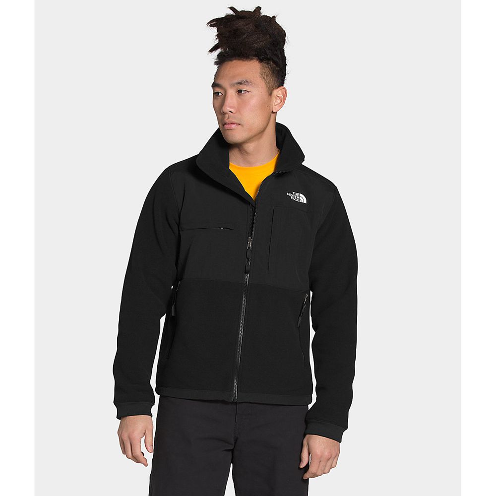 The North Face Fleece Jacket Mens Australia - The North Face Denali 2 Black Snow (NWV-493271)